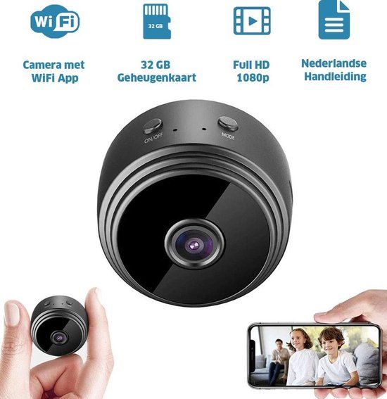 1080P HD Mini WiFi Camera for Home Office Included Sound Detector and Night Vision