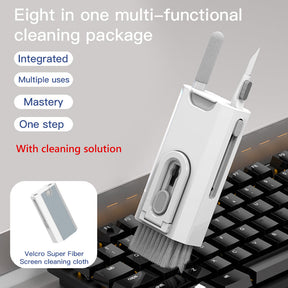 7-in-1 Portable Multifunctional Cleaning Tool Kit for Keyboards, Earphones, Computers, Phones & more