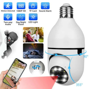 bulb rotation camera E27 PTZ Smart bulb-free e camera WiFi 1080p