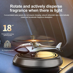 Car Solar Air Freshener Helicopter Rotating Perfume Diffuser