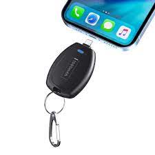 Portable Keychain Charger | 1500mAh Ultra-Compact Mini Battery Pack | Fast Charging Backup Power Bank For Iphone Devices